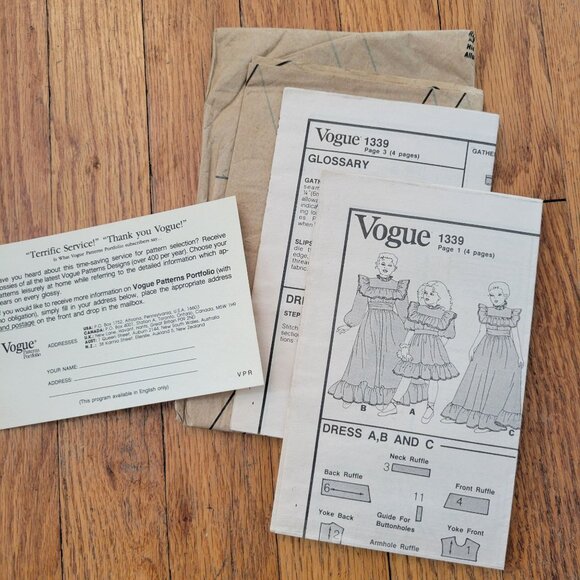Vintage Little Vogue 1339 Girls Dress Sewing Pattern Size 7 8 10 Costume Cosplay - Picture 2 of 11